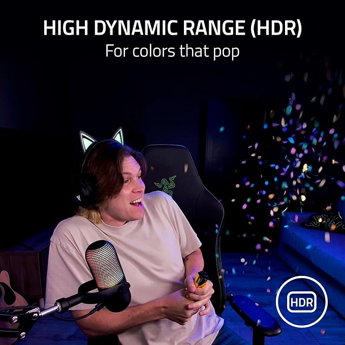 Razer Kiyo V2 Streaming Webcam: 4K 30 FPS 1080p 60 FPS - AI Powered Auto-Framing - Built-in Microphone - Ultrawide Angle Lens - Privacy Cover - Works with OBS Xsplit Discord Zoom Teams - Black