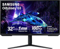 Samsung 32-Inch Odyssey G3 (G30D) Series FHD Gaming Monitor 1ms 180Hz AMD FreeSync Adjustable Stand Black Equalizer Virtual Aim Point Eye Saver Mode Flicker-Free LS32DG302ENXZA