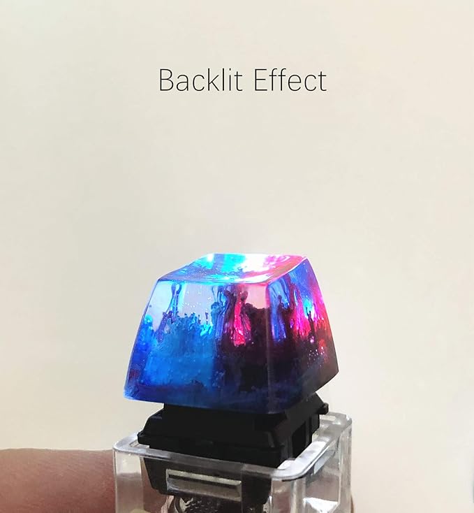 1 Pcs Handmade Seabed Landscape R4 Keycap Resin Artisan Backlit Switch SA Profile for Cherry MX RGB Gaming Mechanical Keyboard DIY Replace (multicolor)