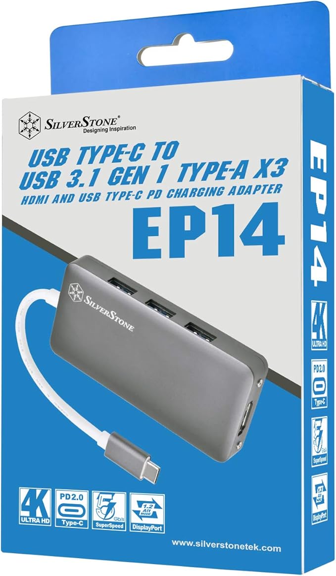 SilverStone Technology USB 3.1 Type C Hub to HDMI and 3 USB 3.1 Type A Ports Ep14