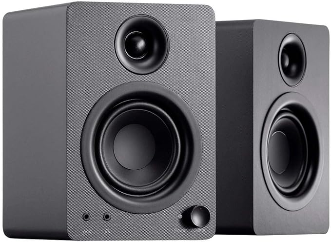 Monoprice DT-3 50-Watt Multimedia Desktop Powered Speakers Perfect Complement to any Home Office Gaming or Entertainment Setupblack
