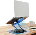 Selbst Laptop Stand for Desk with Quiet Cooling Fans - 360 Rotating Base Ergonomic Computer Stand Aluminum Laptop Riser Foldable Protable for Office Home fits MacBook Air Pro Dell HP (10-17.3'')