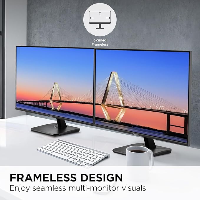 ViewSonic VA2756A-MHD 27 Inch IPS 1080p Monitor with 120Hz Eye Care HDMI DisplayPort and VGA Inputs for Home and Office