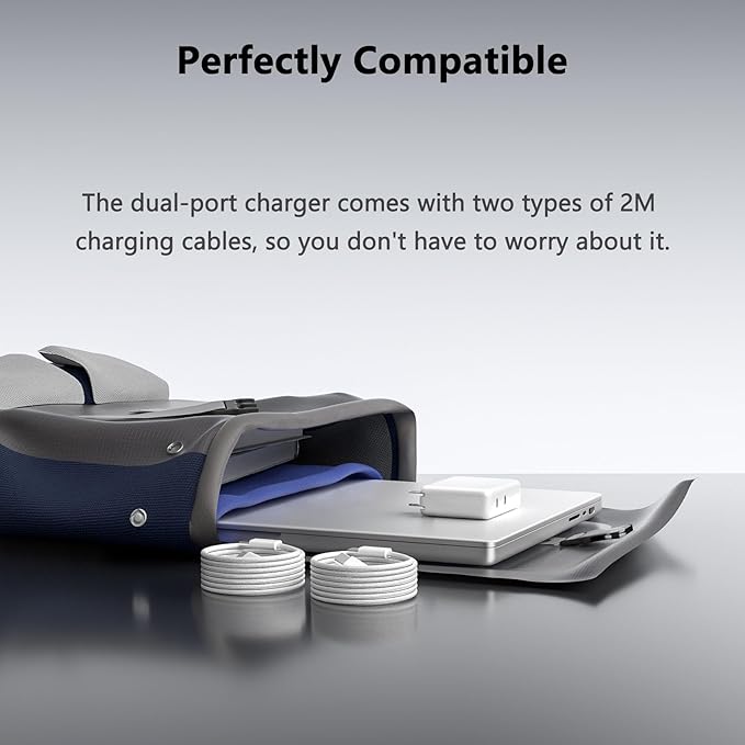 Mac Book Pro Charger - 280W 2-Ports 140W USB C Fast Laptop Charger Compatible with Mac Book Pro/Air 16 15 14 13 inch M1 M2 M3 M4 Series and All USB C Device with 6.6FT Type C &amp Magnetic 3 Cabl
