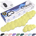 Qloud Cloud Wrist Rest Keyboard Wrist Rest for Computer Keyboard Pad Cloud Keyboard Wrist Rest Wrist Pad for Keyboard Memory Foam Non Slip Base Comes with Mouse Pad - Yellow