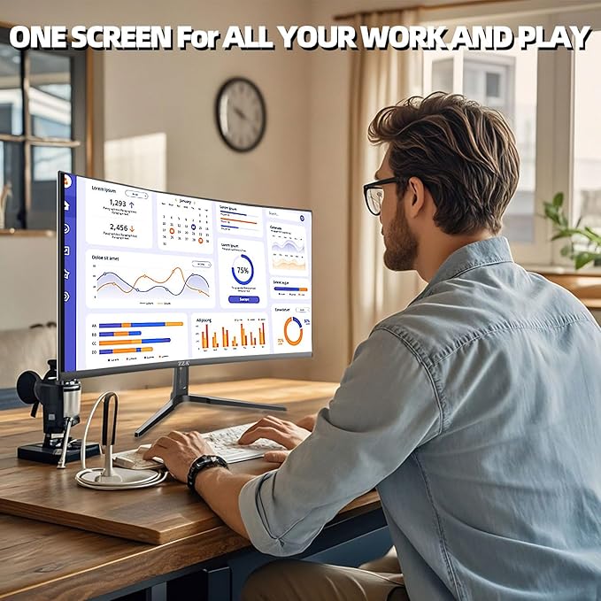 ZZA 32 Curved Gaming Monitor 4K UHD (3840 x 2160) VA Display 1500R Immersion 144Hz/160Hz Refresh Rate Advanced Computer Screen Supports AMD FreeSync Premium 120% sRGB Color GamutHDMI 2.1/DP1.4