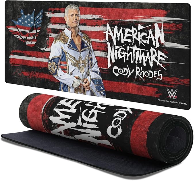 Head Case Designs Officially Licensed WWE American Nightmare Portrait Cody Rhodes 37.4 x 15.75 x 0.16 inches (900 x 400 mm) - XL Gaming Office Desk PC Keyboard Mouse Mat Pad