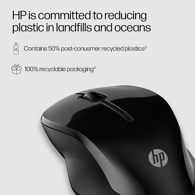 HP 250 Dual Mouse - for Computer or Laptop - Multi-OS &amp Device Compatibility Dual-Mode 2.4 GHZ or Bluetooth Connectivity - Multi-Surface Technology - 1-Year Battery Life - Ambidextrous