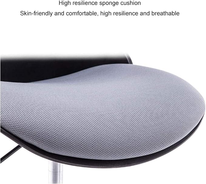 Office Gaming Computer Comfy Adjustable Height with Chrome Base Padded Swivel Folding Back for Restaurants/Cafes/Bar Multifunctional Stool/White Frame