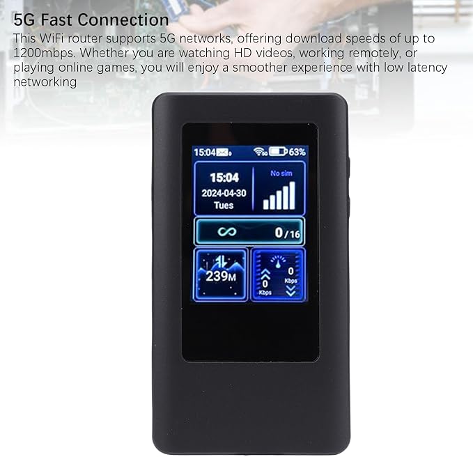 CUIFATI 5G Travel Router with Card Slot Dual Band 5G Portable WiFi Router1200mbps Download Speed Low Latency Networking Global 5G/4G Bands Mobile Hotspot for Travel
