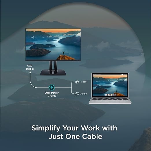ViewSonic VP2756A-2K 27 Inch IPS QHD 1440p Monitor with Advanced Ergonomics 100% sRGB Rec 709 Pantone Validated 90W USB C HDMI USB and DisplayPort Inputs for Home and Office