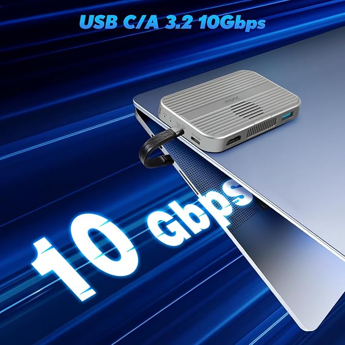 Magnetic Dock M.2 NVMe SSD Enclosure &amp USB C 3.2 Hub Docking Station 10Gbps with Cooling Fan for iPhone 17/16/15 Pro/Pro Max/Plus Support SSD Size 2230/2242/2260/2280 B+M M-Key