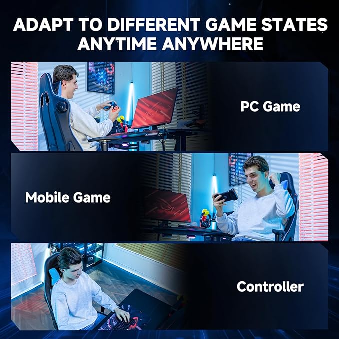GTPLAYER Gaming ChairGamer Chair with Bluetooth and Adjustable BackrestSeat Height Adjustable Computer Chairs with 3D ArmrestsVideo Game Chair with Footrest Speakers (Blue)