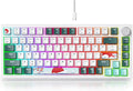 Fogruaden Wired 75% Percent Hot Swappable Mechanical Keyboard Red Switch TKL Mechanical Keyboard Gasket Mount RGB Backlit Compact Gaming Keyboard with Volume Knob(Forest)