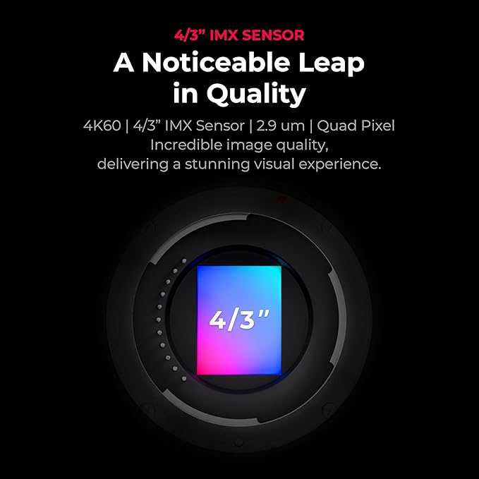 YOLOLIV YoloCam S7 4K60 Streaming Webcam with Interchangeable Lens ToF AutoFocus Software Control 4X Zoom HDR Simultaneous HDMI Out &amp USB Out(Camera Body Only)