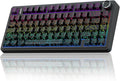 AULA F75 Pro Wireless Mechanical Keyboard with Knob75% Hot Swappable Custom Gaming KeyboardsRGB BacklitPre-lubed SwitchesSide Printed PBT Keycaps Creamy Sounding Computer Keyboard Line Black