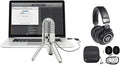 Audiosavings Bundle: Samson Meteor Mic USB Condenser Podcasting Podcast Recording Desktop Microphone Bundle with Rockville PRO-M50 Studio Headphones Coil Cable Case+Extra Ear Pad (2 Items)