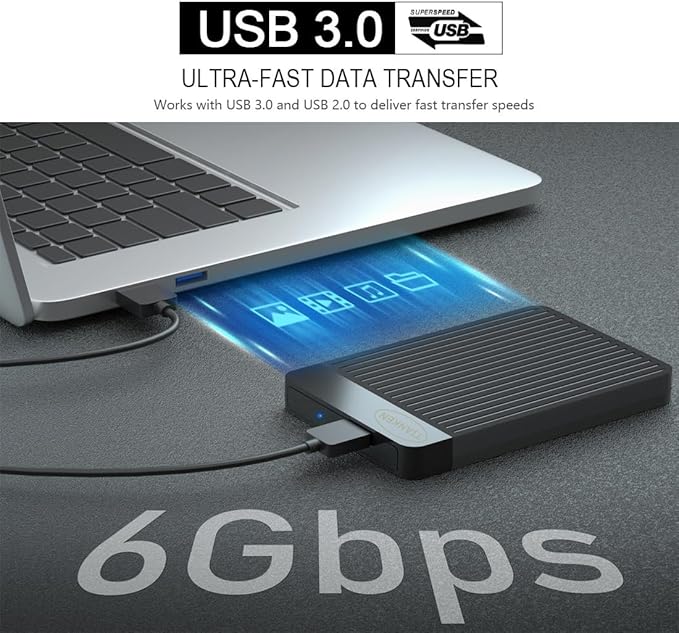 Portable External Hard Drive Ultra Slim 2.5'' USB 3.0 HDD Storage for Mac PC Laptop PS4 Xbox one (500GB)