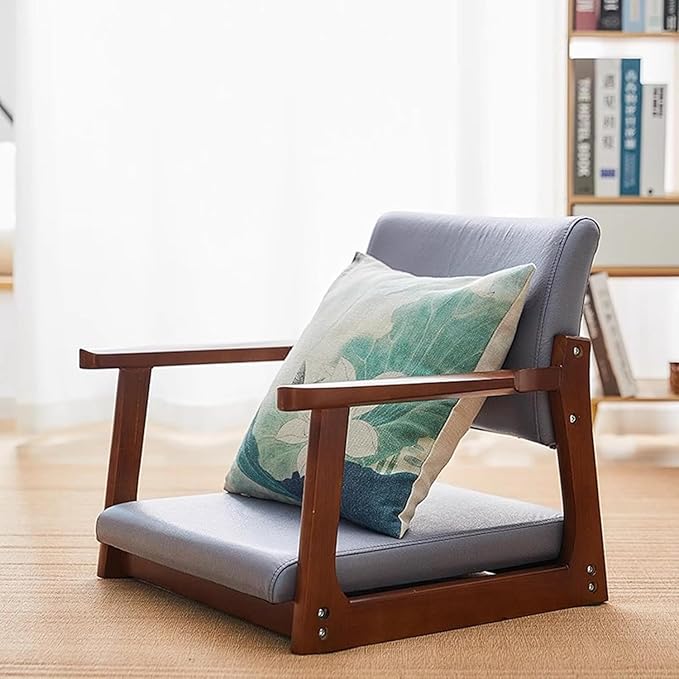 ELEFOCUS Meditation Chair with Back Support Japanese Floor Chair Back Jack for The Floor Tatami Seats for Living Room Bedroom(Color4)