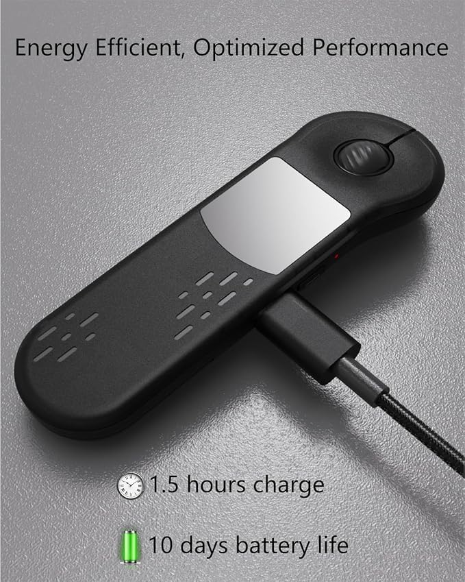 Air Mouse for PC/iOS/Android with Touchpad Rechargeable Wireless Presentation Clicker Bluetooth 2.4G Remote Control for PowerPoint/Keynote/Tiktok/Camera/Kindle Apps (Black)