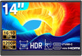 14 Inch Portable Monitor FHD 1920x1200 IPS16:10 Display with Built-in Kickstand USB-C/HDMI Plug and Play Compatible with Laptop PC Mac Mobile PS5 PS4 Xbox Switch