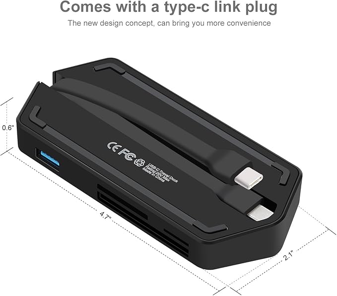 WGGE USB C Travel Dock USB C/Type c Hub 8-in-1 USB C Hub Adapter with VGA PortType c Port MicroSD/SD/TF/CF Card ReaderUSB 3.0 PortCompactFlashUSB C Charging Port for USB C Devices