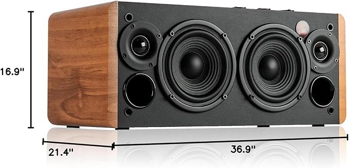 Edifier D12 Integrated Desktop Computer Speakers with Bluetooth 5.0 Wireless Stereo Tabletop Speaker 70 Watts RMS with Subwoofer Line Out RCA Aux Input for PC Monitor Laptop - Wooden Enclosure