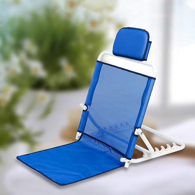 Adjustable Padded Breathable Beach Travel Back Rest Foldable Angle Adjustable Healthcare Bed Support BackrestSit Up or Reclined Positionfor Travel Read Eat Watch TV for Bed
