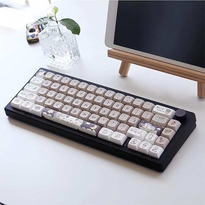 GMK67 Keyboard Barebones KitHot-Swap PCB Bluetooth 5.0/2.4G/Type-C Tri-Mode 65% Mini Custom RGB Wireless Mechanical Keyboard with Knob Gasket Mount Programmable Gaming Keyboard DIY Kit (Black)