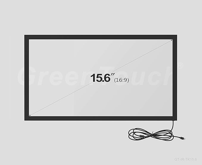 GreenTouch 15.6 Inch 10 Points Infrared Touch Screen IR Touch Screen Panel Overlay Kits with 3mm Thickness Tempered Glass…