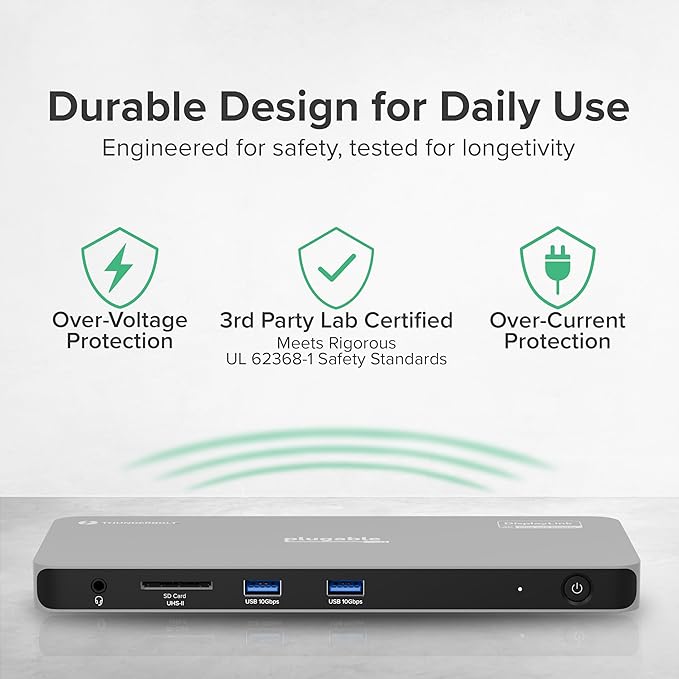 Plugable Thunderbolt 4 Dock for Quad Monitors 100W Thunderbolt Docking Station Connects up to Four 4K Monitors for Windows and Mac Laptops 2x HDMI 4x Thunderbolt 4/USB C Driver Required TBT-6950PD