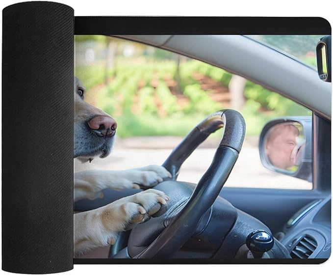 XXL Gaming Mouse Pad Animal Drive Dog XXL Gaming Mouse Pad Large Desk Mat Protector for Desktop Anti-Slip Rubber Extended Computer Keyboard Mat Writing Pad for Work Office 15.7 * 35.4 inB-1755
