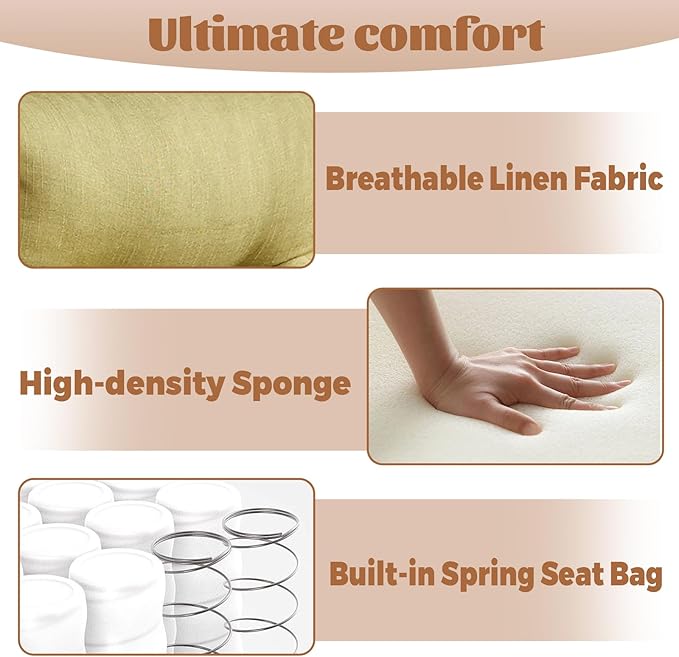 360° Swivel Floor Green Gaming Chair Linen Folding Lounge Sofa Chair with Adjustable Head and Waist Armrests &amp Phone Holder Padded Cushion Leisure Chairs for Living Room Bedroom