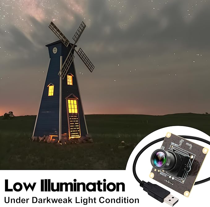 12MP USB Camera Module 4K 120fps High Speed Golf Swing Camera with 25mm Narrow Field of View M12 Lens Low Illumination Industrial Lightburn Embedded for Linux Windows Mac OS
