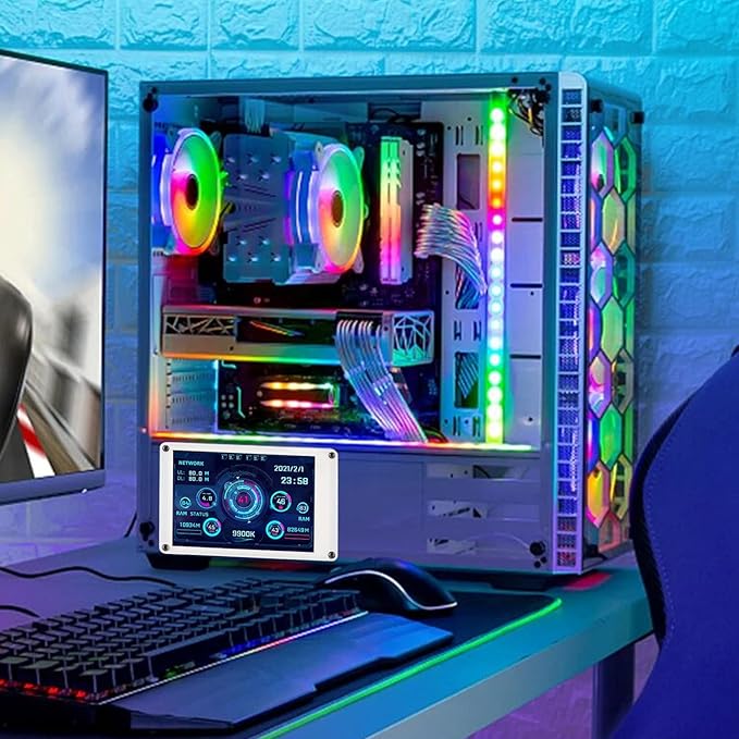 3.5in USB Screen PC CPU Data Monitor PC Sensor Panel Display Temperature MonitorComputer Monitor for aida64 for Linux Gifts