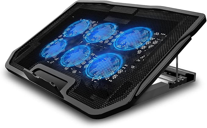 USB Laptop Cooler LED Light Metal Mesh Cooling Stand Stable Fan Speed for Notebook PC Computer Cooling Pad