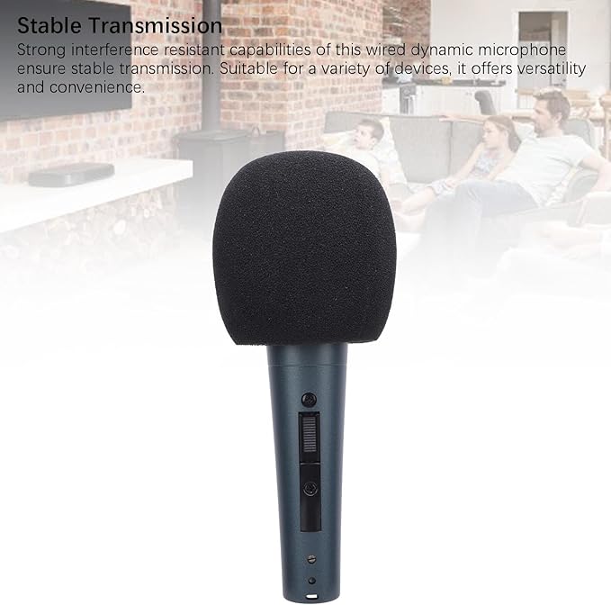 Wired Dynamic Microphone Set Moving Coil Dynamic Cardioid Handheld Microphone Enhanced Sound Quality with Low Latency Recording Stable for Active Speakers Mixers Am (Blue)
