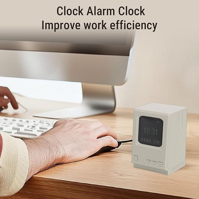 Yosoo Retro Computer Speaker Clock Portable Mini Speaker with USB Charging and Digital Clock Display for Desktop and Outdoor Use