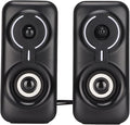 Desktop Computer Wired Speaker Stereo Speaker System with RGB LED Lights Gaming Computer Speaker with Subwoofer USB Powered 35mm. AUX Audio for PC Laptop TV Portable Sound