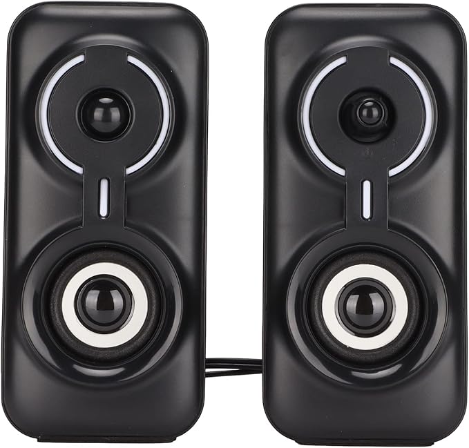 Desktop Computer Wired Speaker Stereo Speaker System with RGB LED Lights Gaming Computer Speaker with Subwoofer USB Powered 35mm. AUX Audio for PC Laptop TV Portable Sound