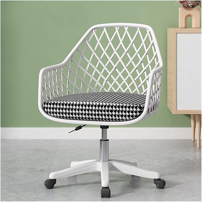 Adjustable Office Computer Chair with Armrest Backrest Office Chairs Armchair Computer Chair Office Furniture Lift Swivel Gamer Chair(White Cushion)