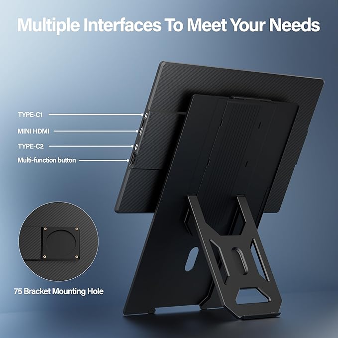 Laptop Screen Extender 16.1 1920 * 1200 Portable Monitor with Detachable Frameless Display- 360° Rotatable Magnetic Stand Dual Screen Plug &amp Play Extra Monitor for Windows/Mac/Linux/Android