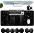 Keyboard Mouse Pad SetLarge Mouse Pad+Keyboard Wrist Rest+Wrist Support+Coaster31.5x11.8in Extended Desk Mat for Computer Laptop Office Home-Spectre