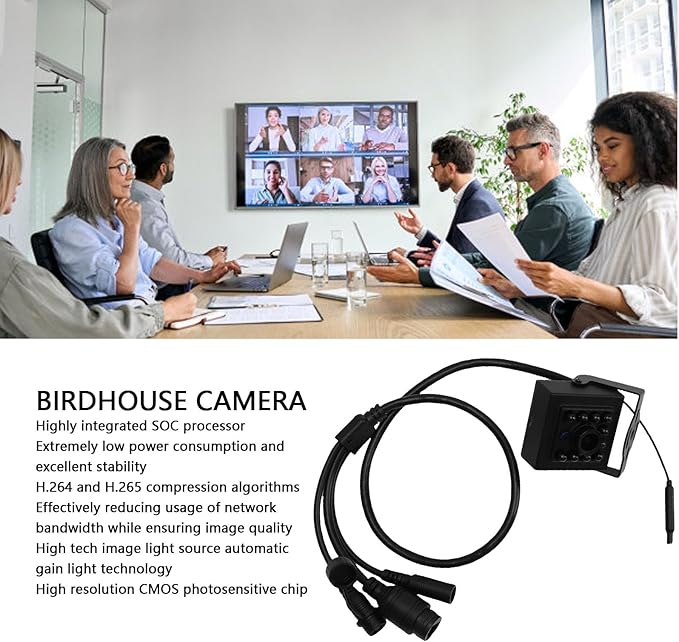 Zopsc Low Light Birdhouse Camera - High Resolution CMOS Outdoor Indoor Camera Module with Night Vision H.265 Compression &amp 128GB Support (5MP)