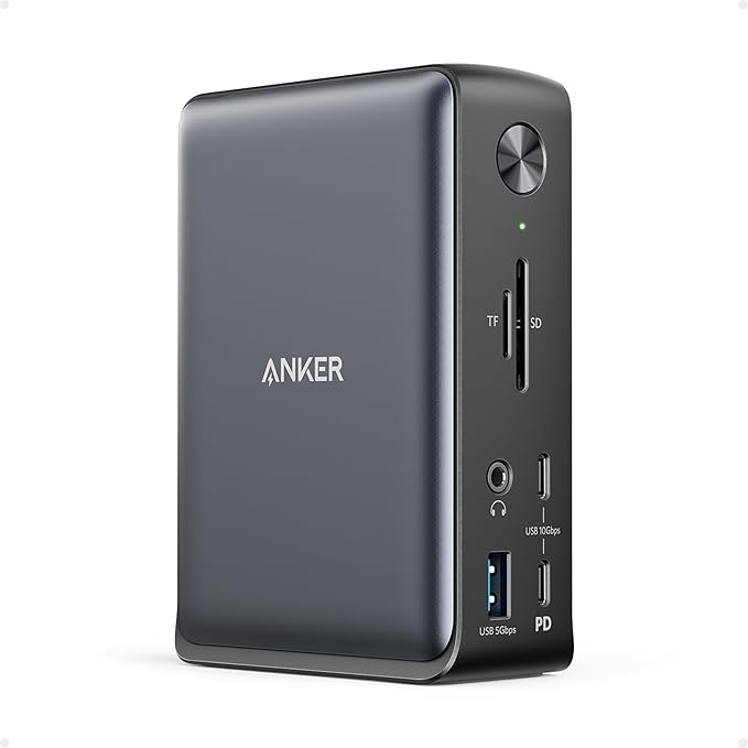 Anker Laptop Docking Station 13-in-1 USB-C Docking Station Triple Display with 2xHDMI and 1xDP 10 Gbps USB-C and 5 Gbps USB-A Data Ethernet Audio SD 85W Charging for Dell HP Lenovo and More