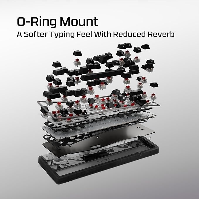 HyperX Origins 2 65 – Gaming Keyboard PC Swappable Housing Hotswap Switches High Profile 65% Layout 8k Polling Adjustable Angle Mechanical Switches