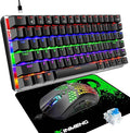 Gaming Keyboard and Mouse and Mouse PadWired Rainbow Backlit Mechanical KeyboardSuperlight RGB Gaming Mouse12000DPI Optical Sensor for PC Gamers(Black)