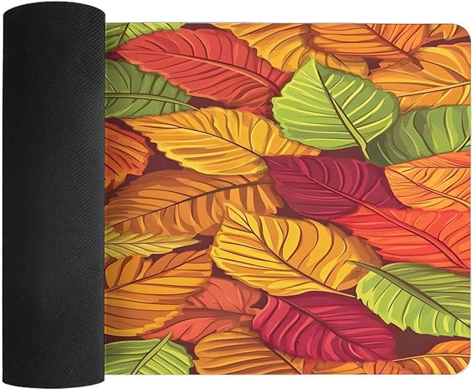 XXL Gaming Mouse Pad Autumn Fall Maple Leaves Large Desk Mat Protector for Desktop Anti-Slip Rubber Extended Computer Keyboard Mat Writing Pad Mousepad for Work Office Home15.7 * 35.4 in A-686