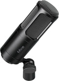 FIFINE XLR Dynamic Microphone Vocal Podcast Microphone with Cardioid Pattern Studio Metal Mic for Streaming Voice-Over Dubbing Video Recording Black-K669D