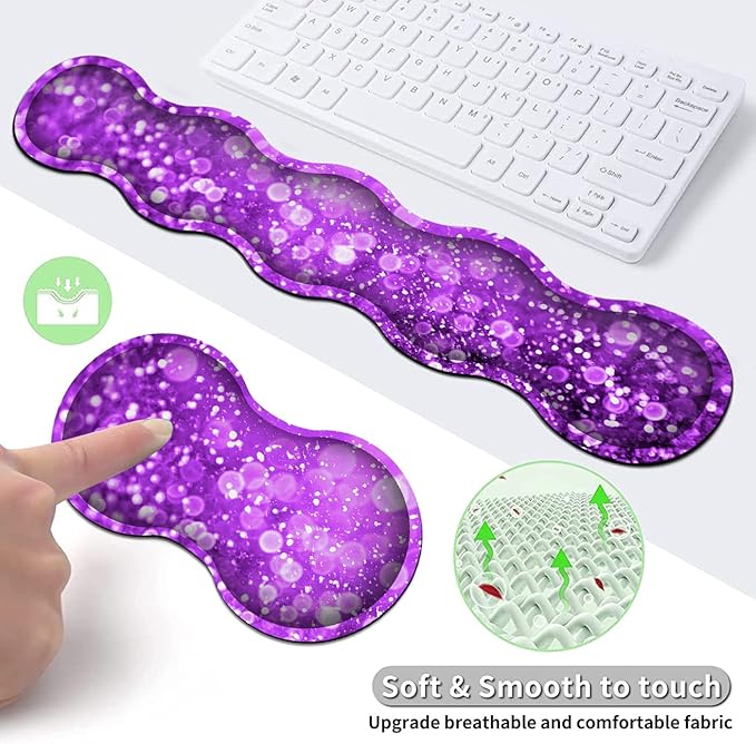 Large Gaming Mouse Pad (31.5x11.8 in) Rubber Base XXL Mousepad with Stitched Edges Ergonomic Keyboard Wrist Rest Extended Mouse Mat Desk Pad for Work Game Office Purple Mousepad